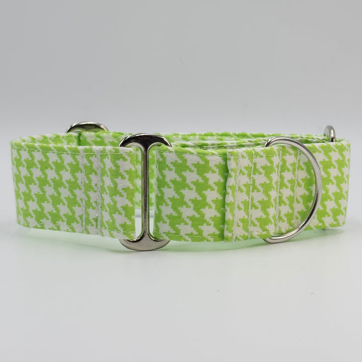 Martingale Collar - Houndstooth Lime
