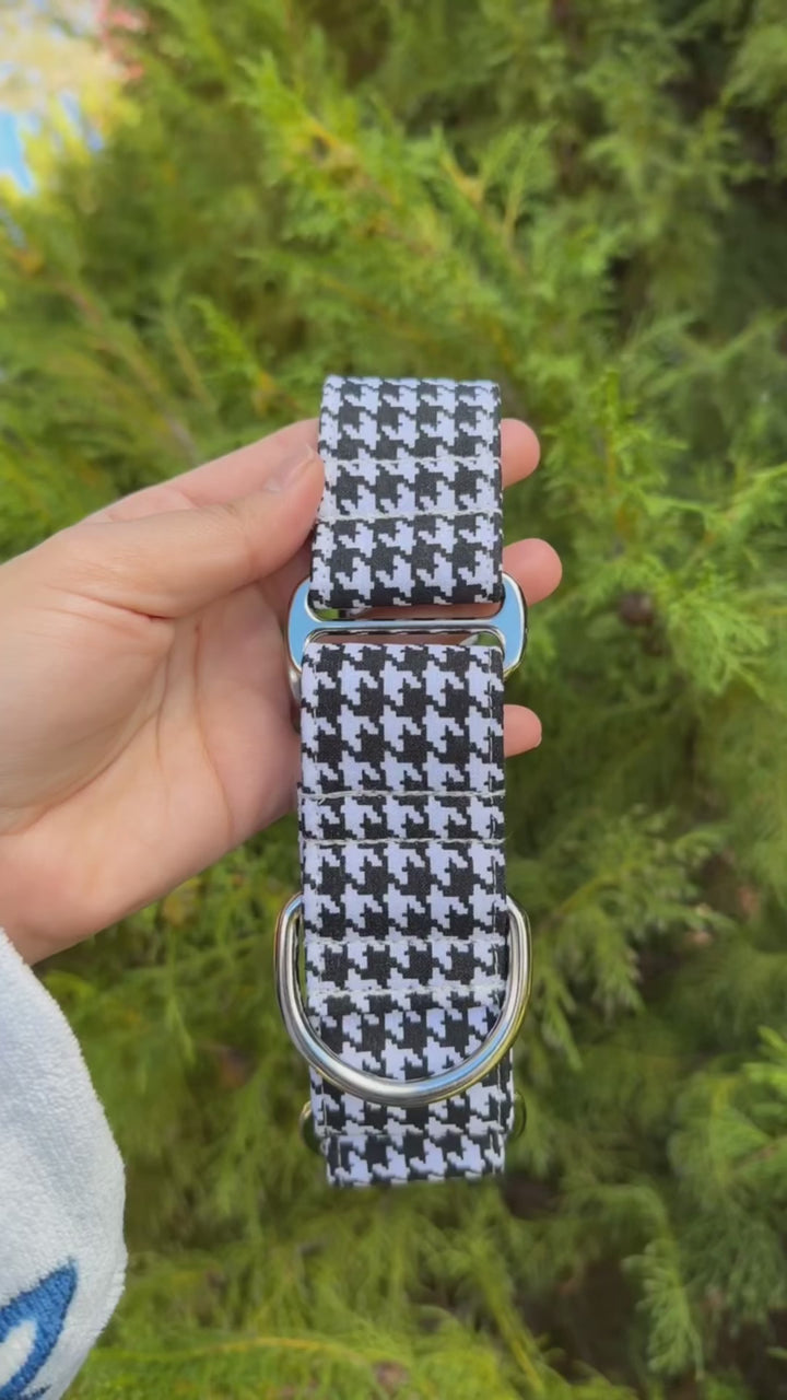 Martingale Collar - Houndstooth Noir