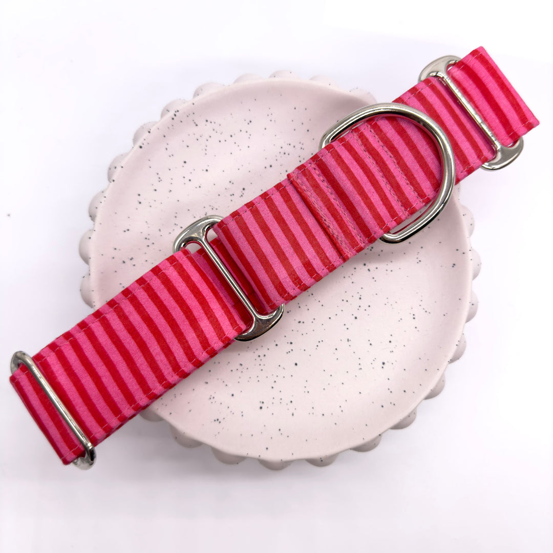 Martingale Collar - Cherry Stripes