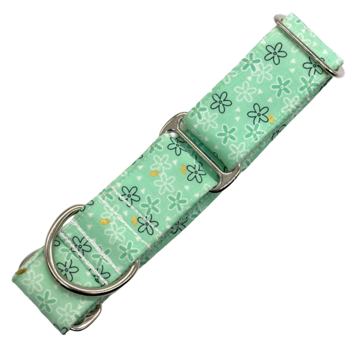 Martingale Collar - Glitter Daisy Minty Delight