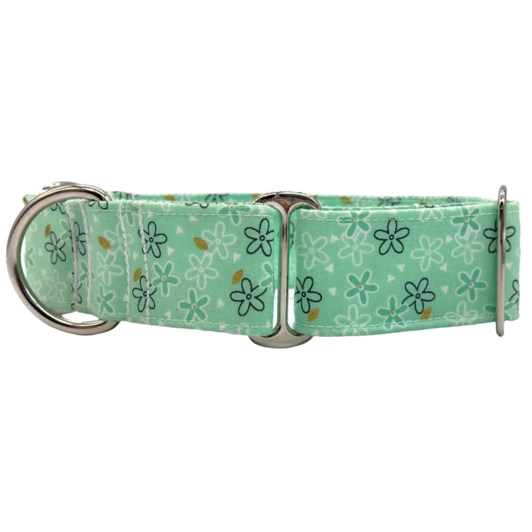 Martingale Collar - Glitter Daisy Minty Delight