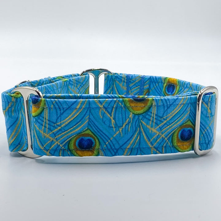 Martingale Collar - Golden Peacock Elegance