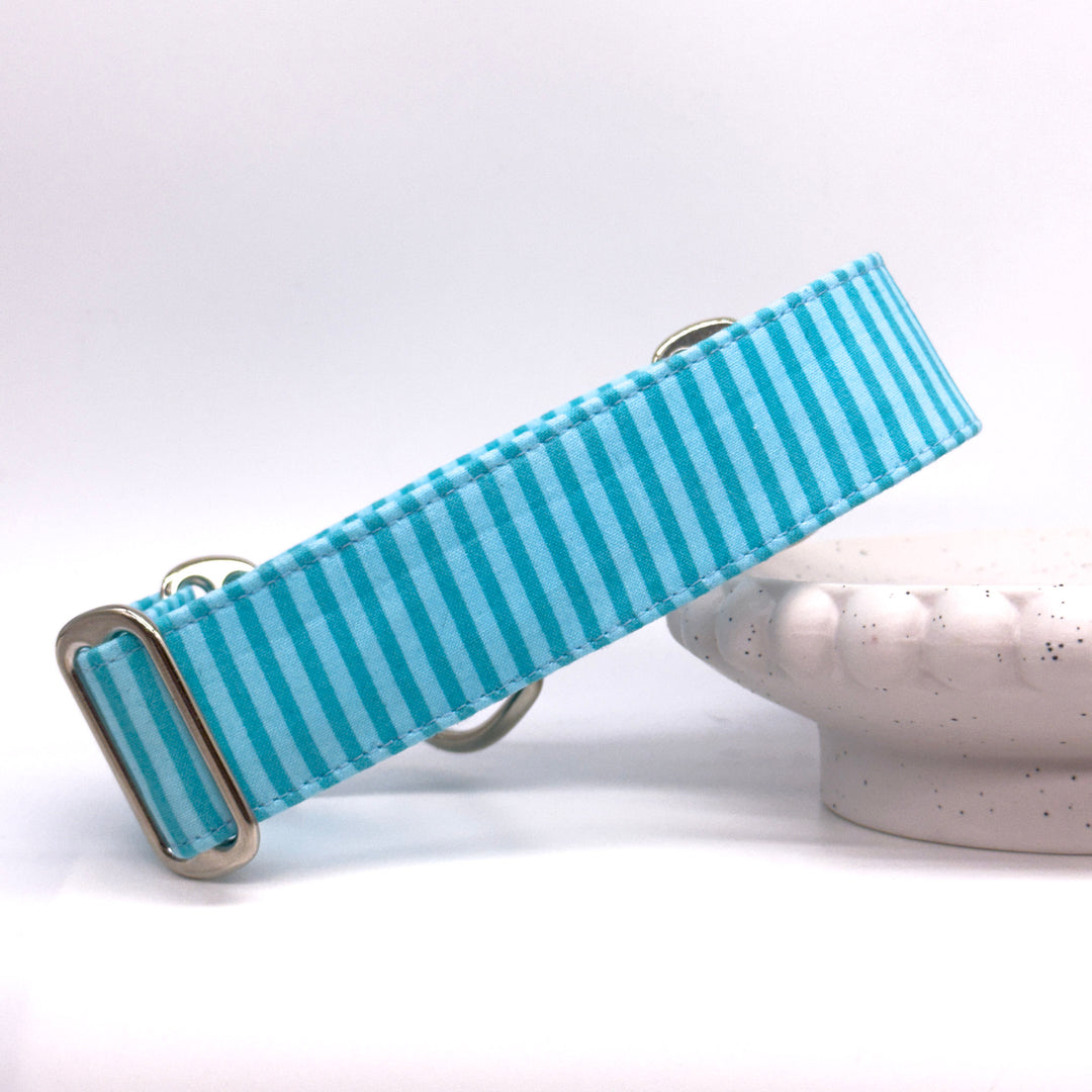 Martingale Collar -  Arctic Aqua Stripes