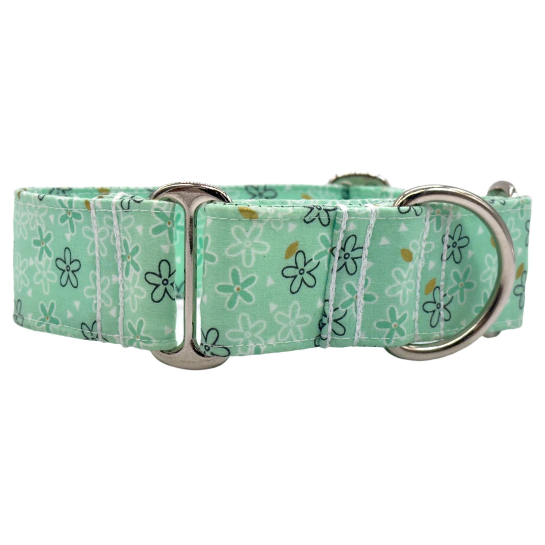 Martingale Collar - Glitter Daisy Minty Delight