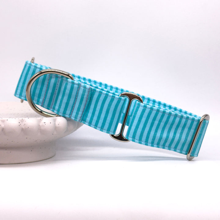 Martingale Collar -  Arctic Aqua Stripes