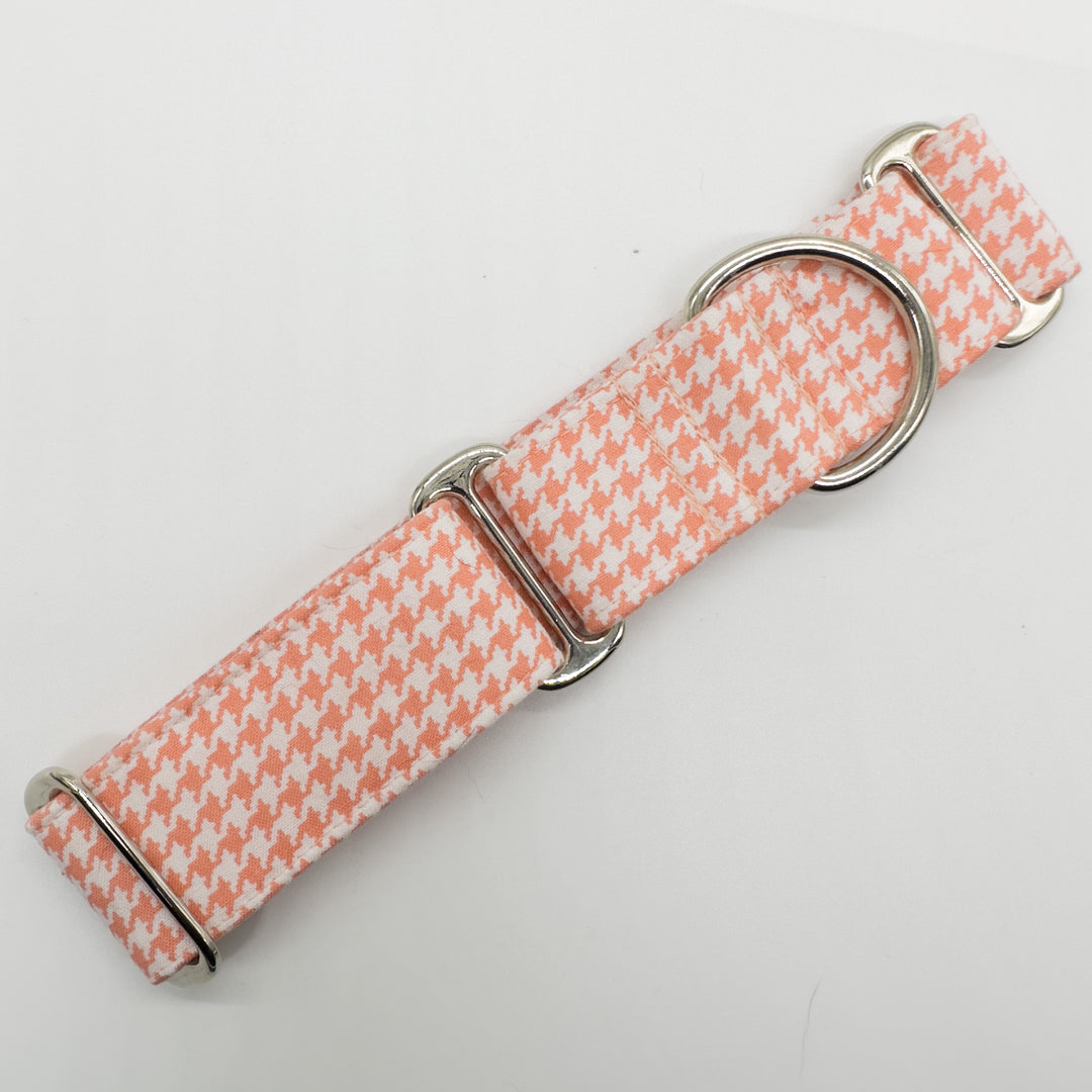 Martingale Collar - Coral Charm Houndstooth