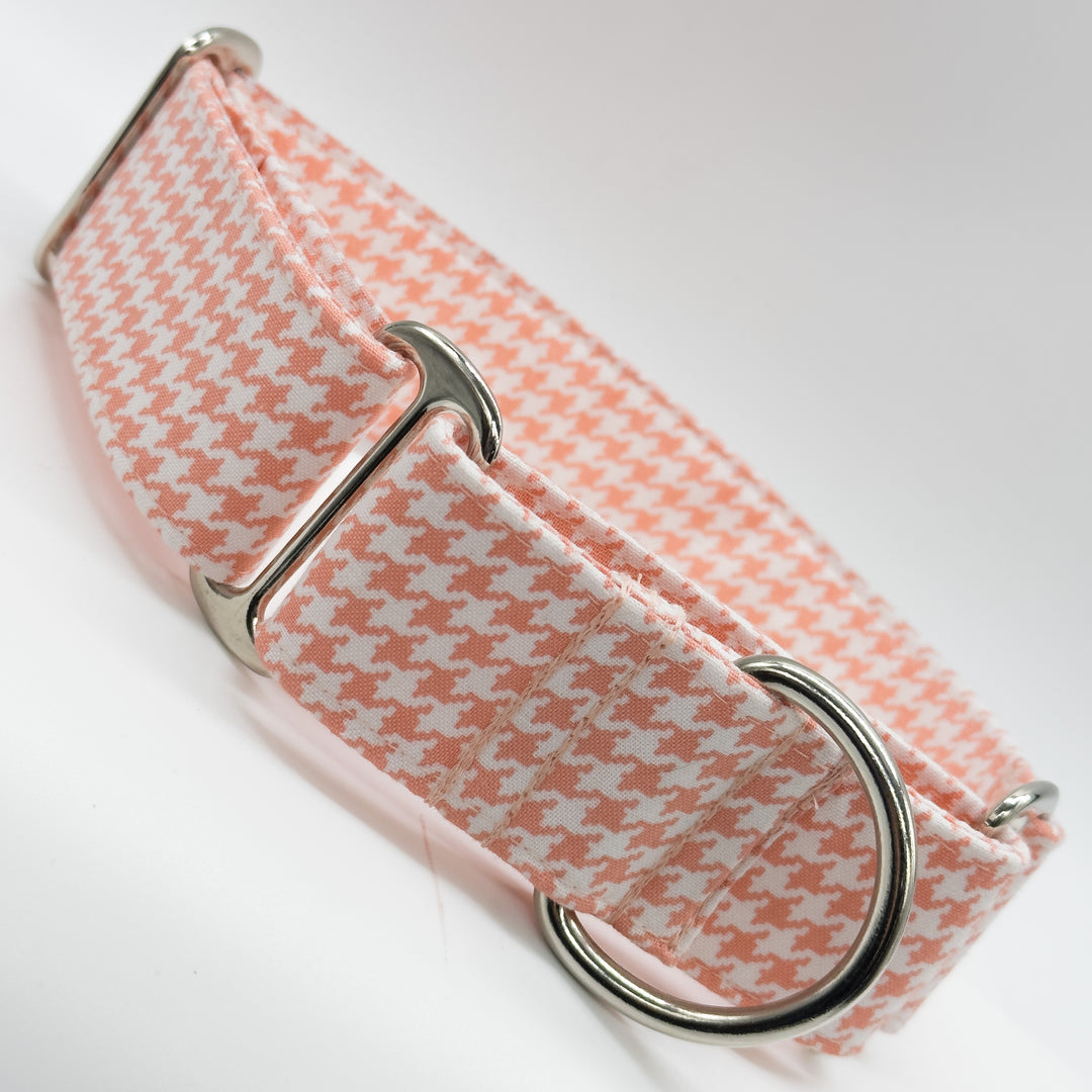 Martingale Collar - Coral Charm Houndstooth