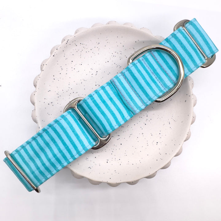 Martingale Collar -  Arctic Aqua Stripes