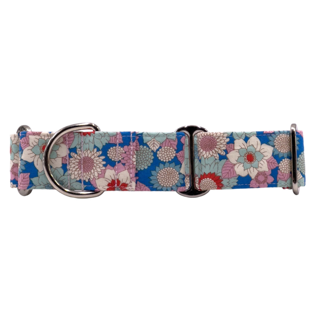 Martingale Collar - Floral Mosaic Sky Blue