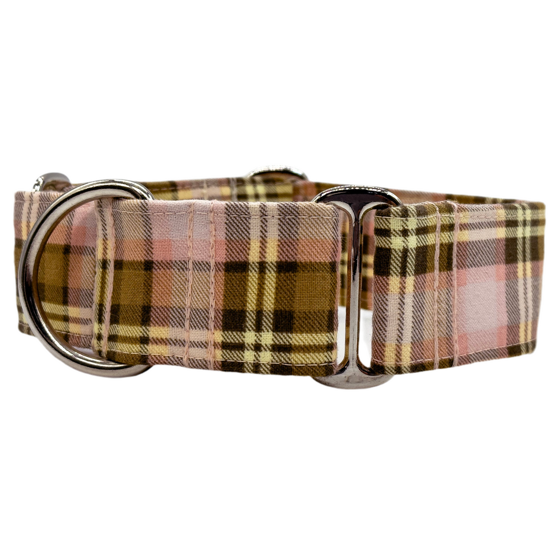 Martingale Collar - Peachy Paws Plaid