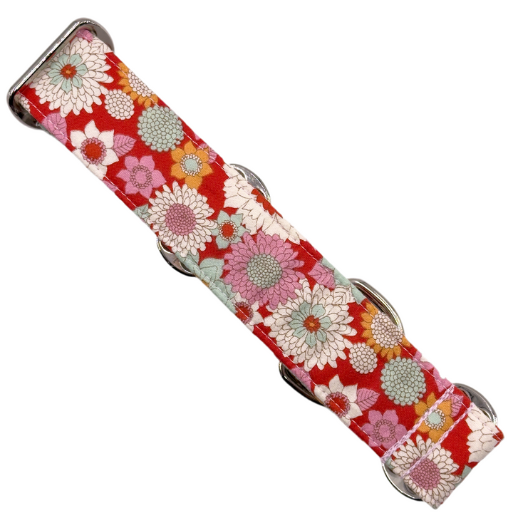 Martingale Collar - Floral Mosaic Scarlet