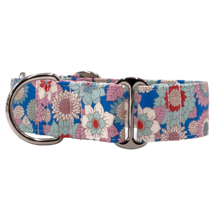 Martingale Collar - Floral Mosaic Sky Blue