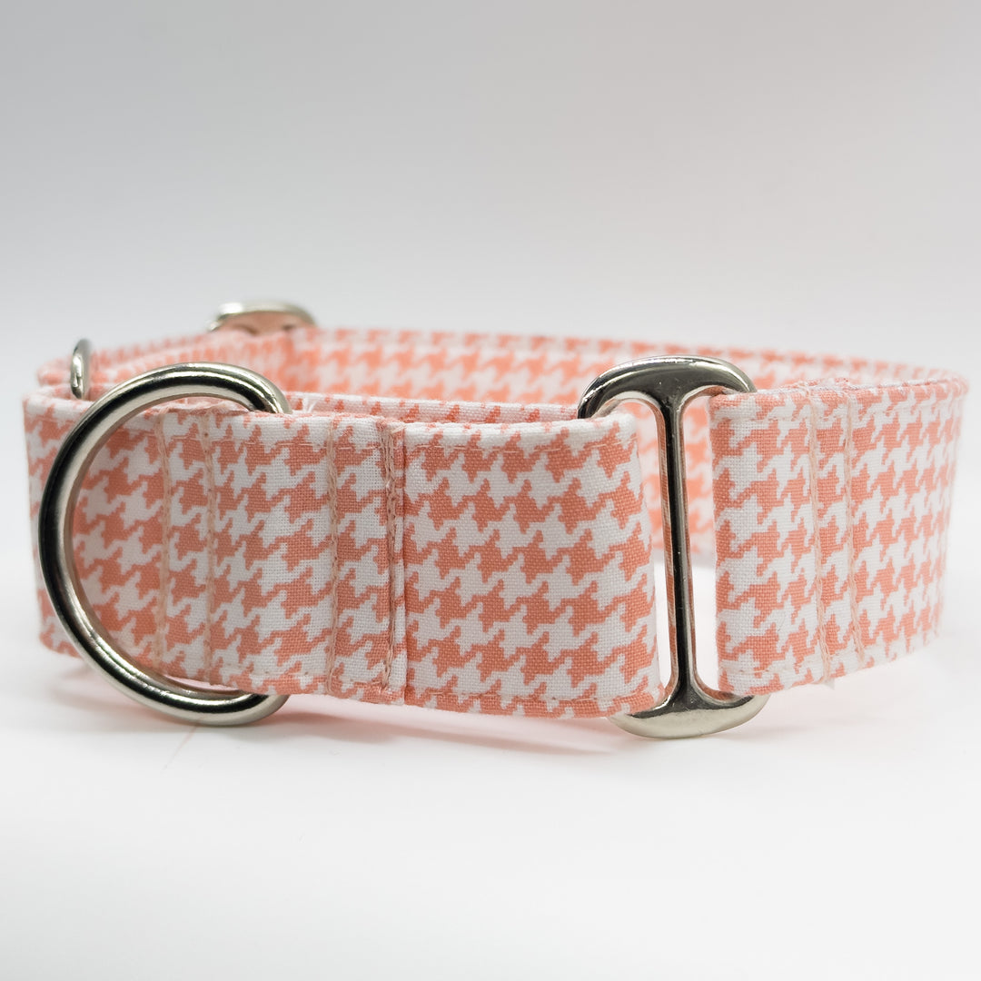 Martingale Collar - Coral Charm Houndstooth