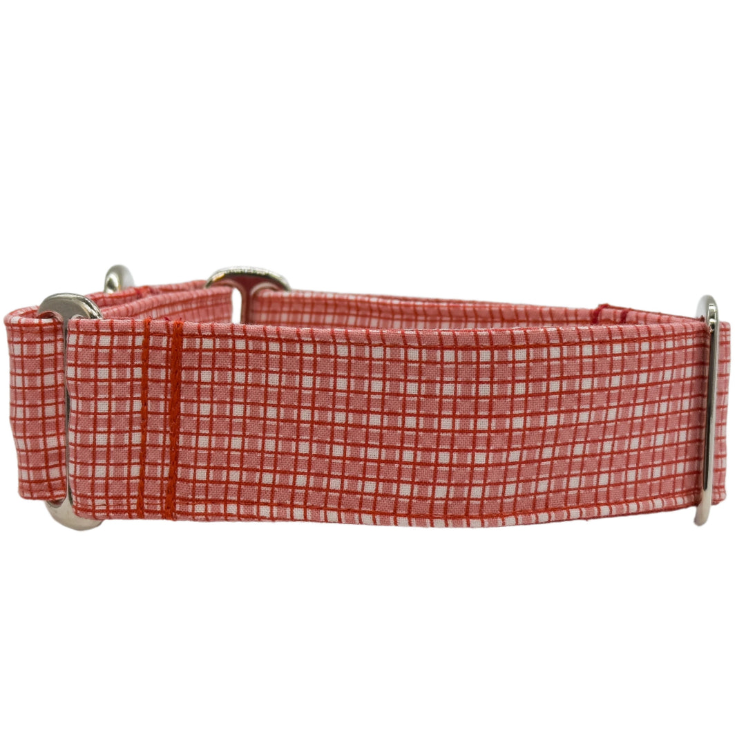 Cherry red gingham martingale collar