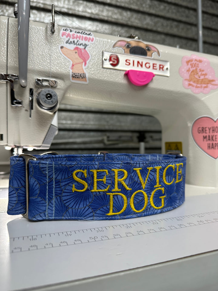 Personalised Martingale Dog Collar "Service Dog" for Greyhound service dog